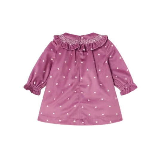 Heart Print Velvet Dress for Baby