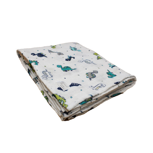 Newborn, Stroller, or Breastfeeding Swaddle Blanket in Dinosaur Print