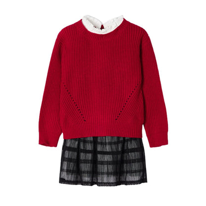 Sweater Dress with Tulle Skirt for Toddler