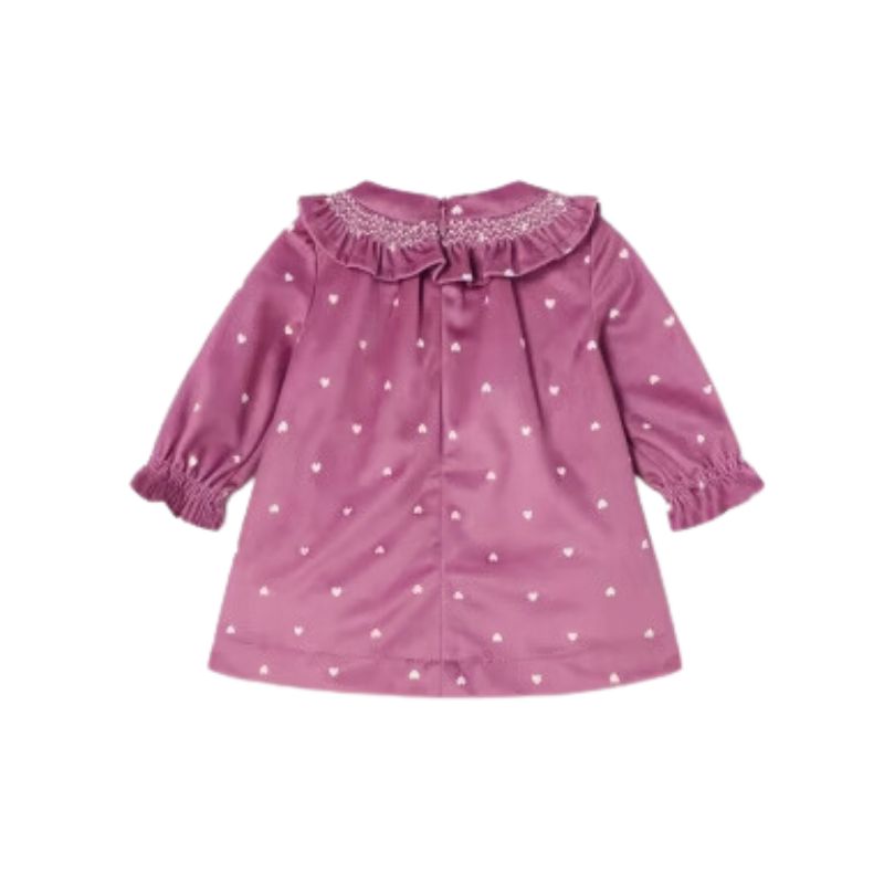 Heart Print Velvet Dress for Baby