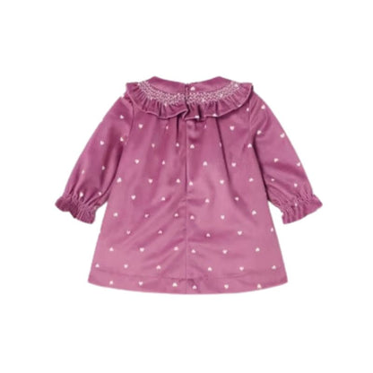 Heart Print Velvet Dress for Baby