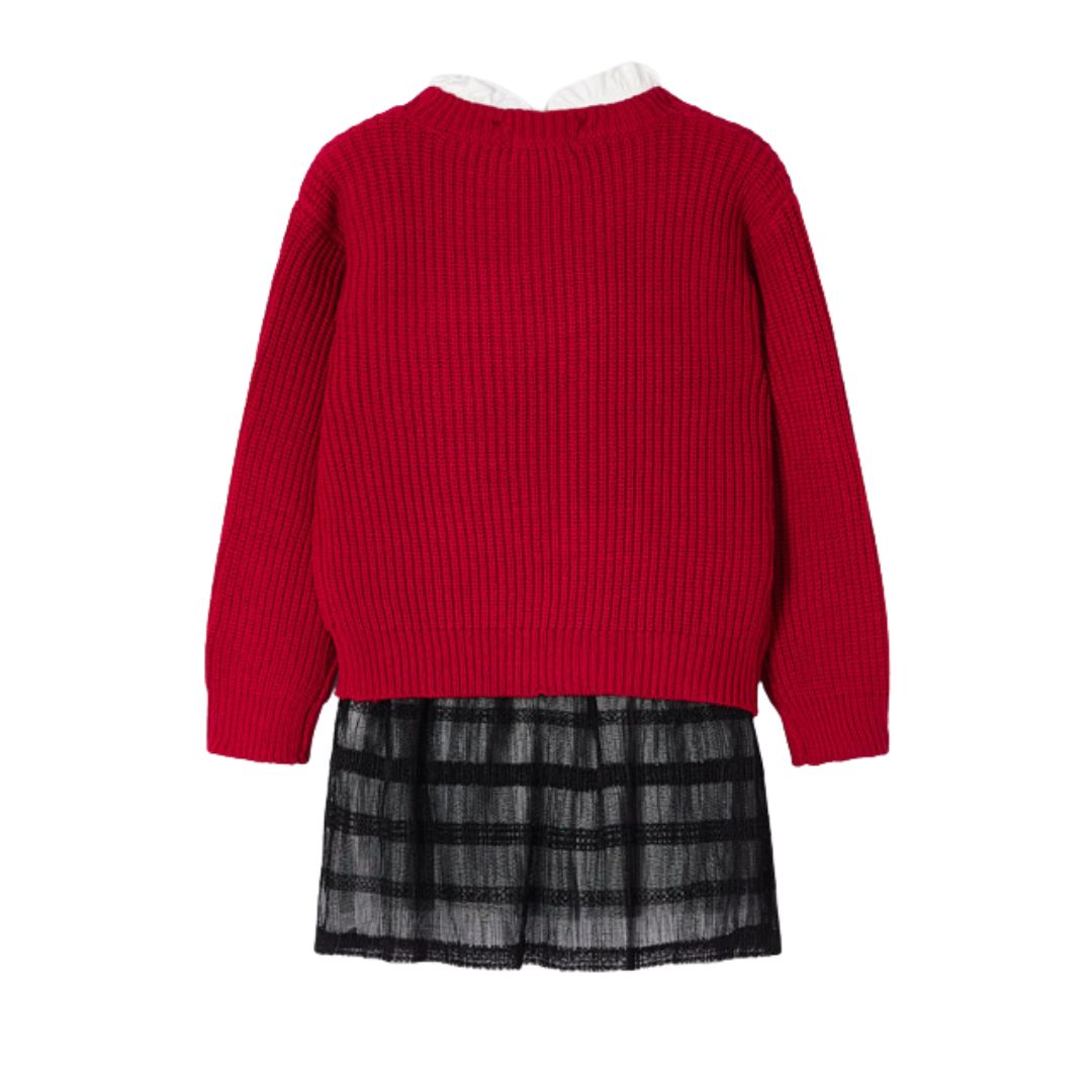 Sweater Dress with Tulle Skirt for Toddler