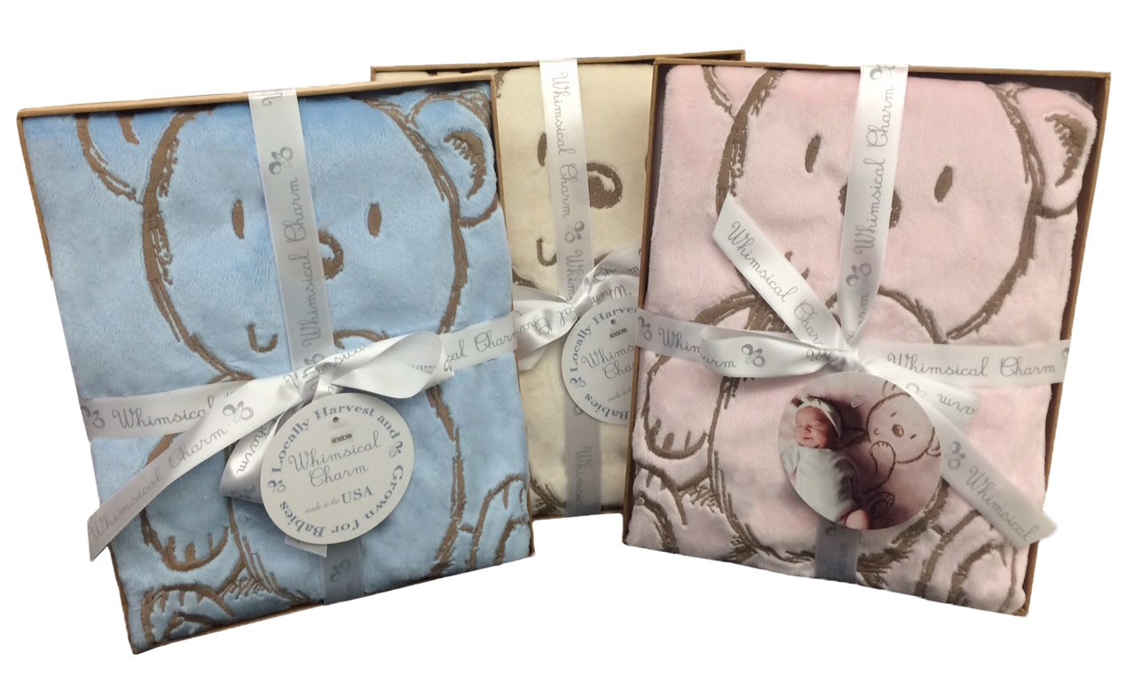 Bear Embroidered Blanket for Stroller