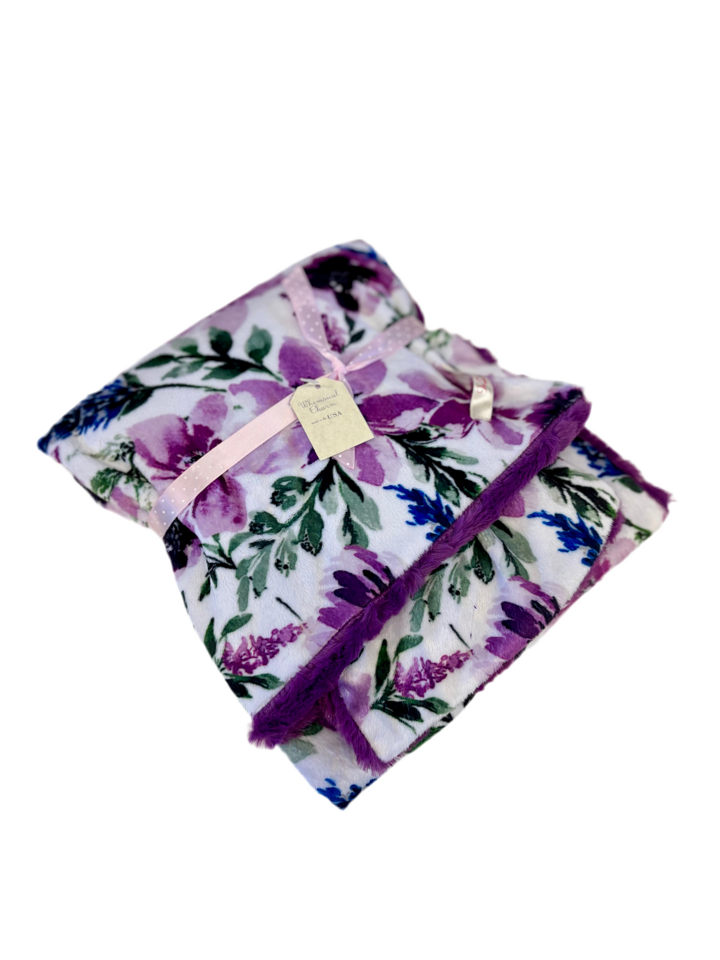 Stroller Size Baby Blanket | Violet Flowers