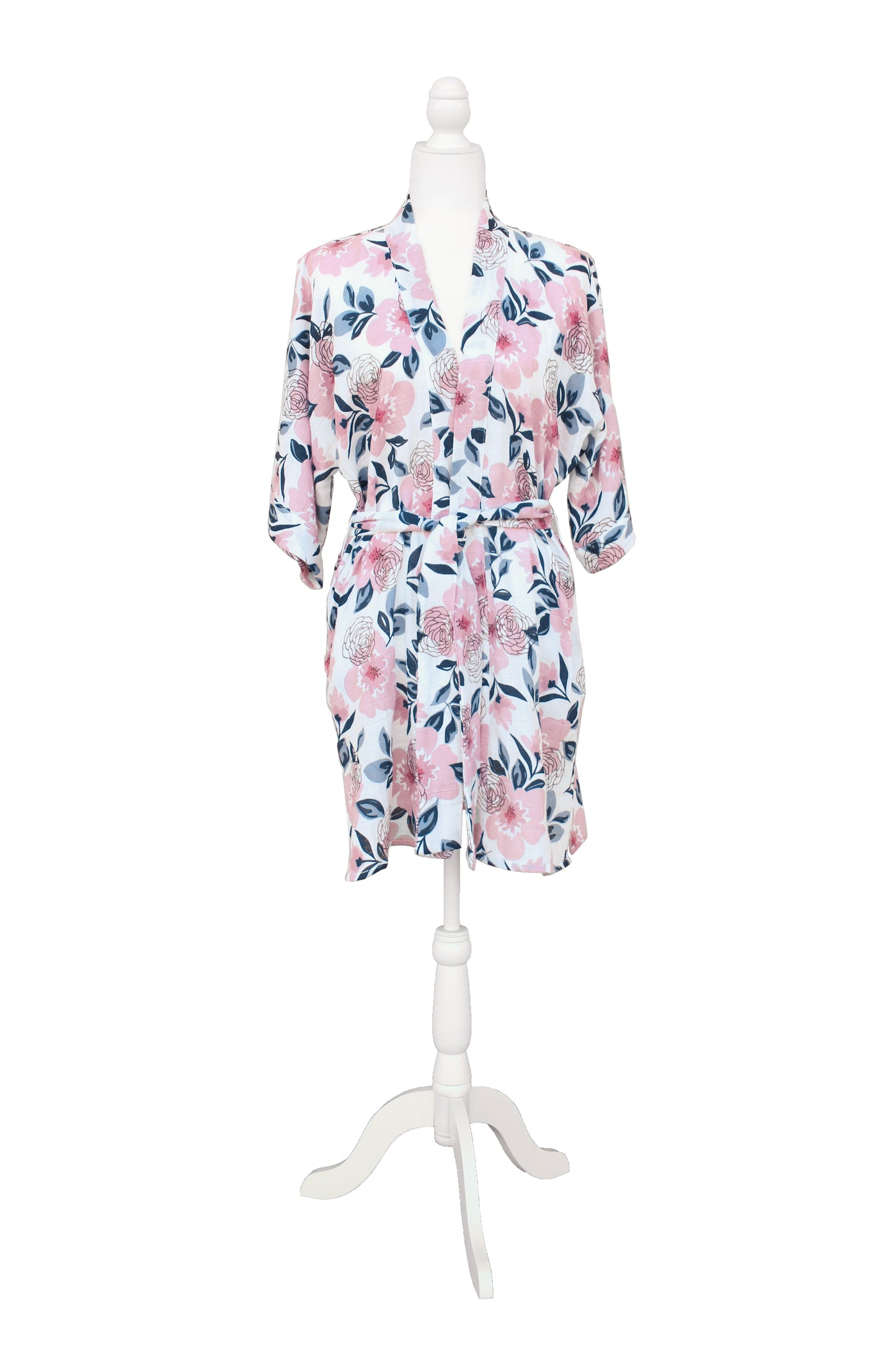 Ladies Kimono Robe in Floral Lilac Print