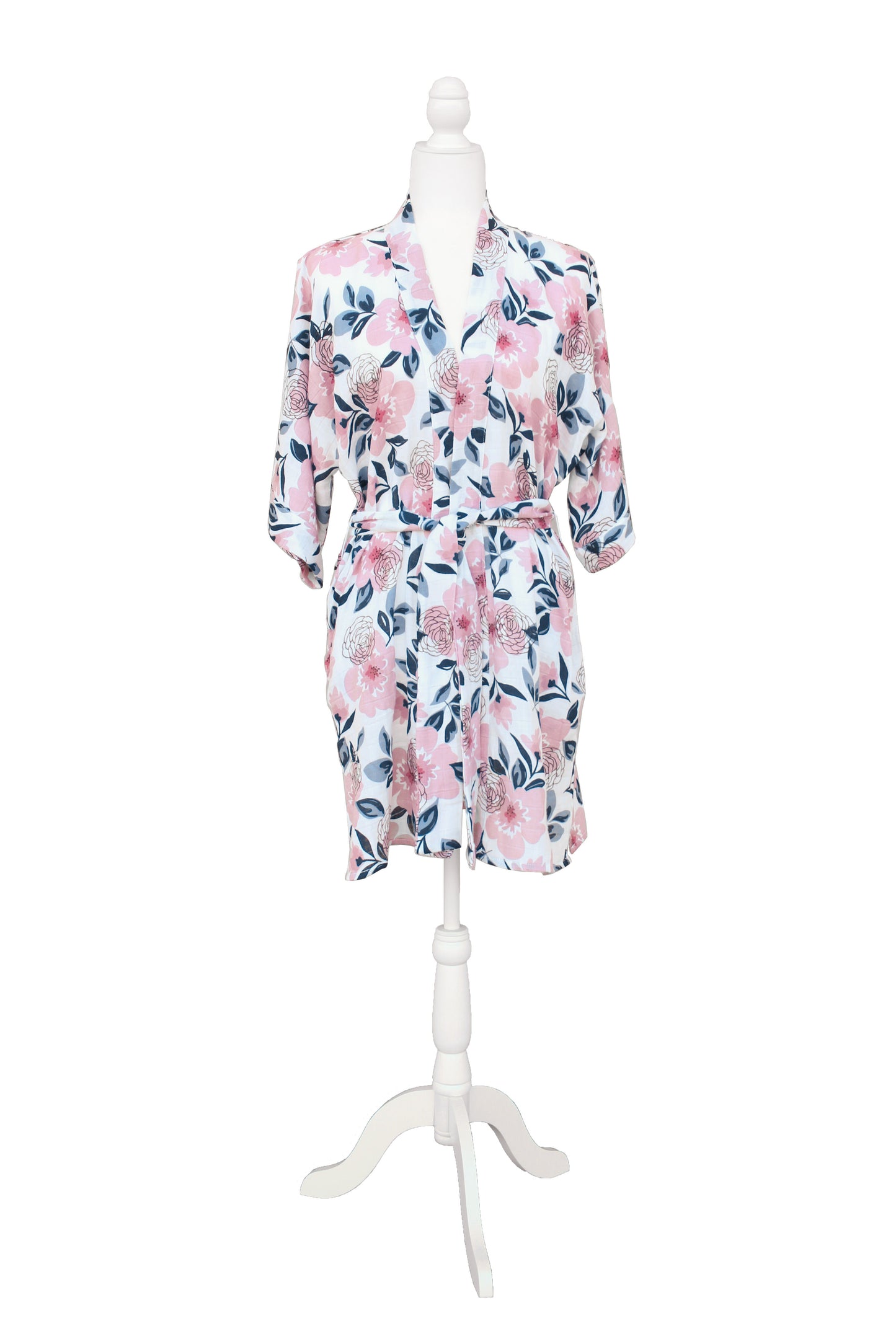 Ladies Kimono Robe in Floral Lilac Print