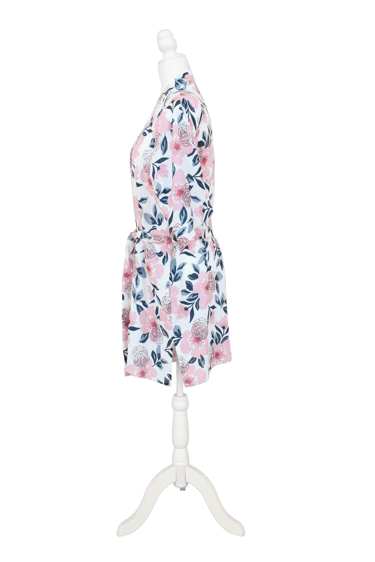Ladies Kimono Robe in Floral Lilac Print