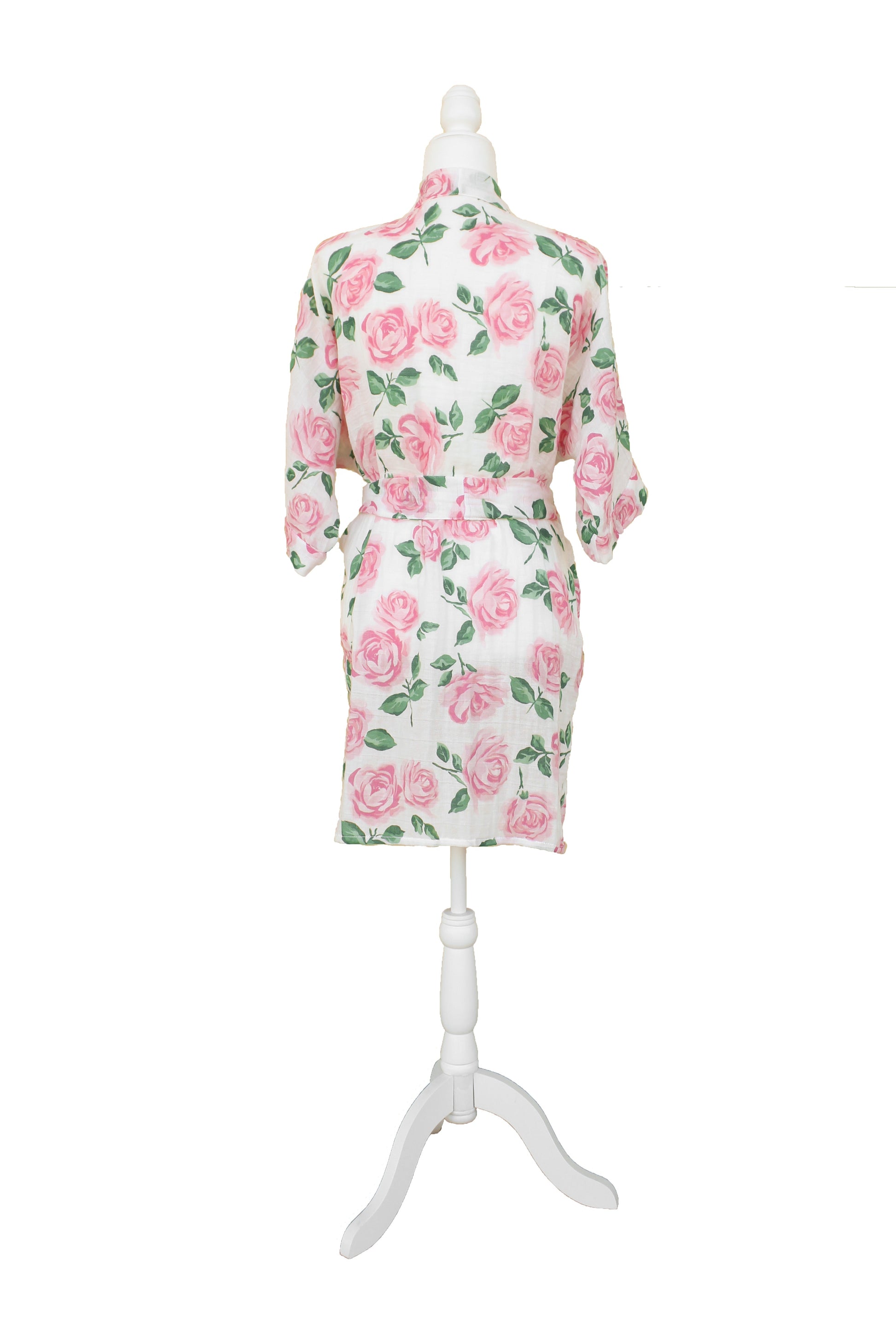 Ladies Kimono Robe in Floral Rose Print
