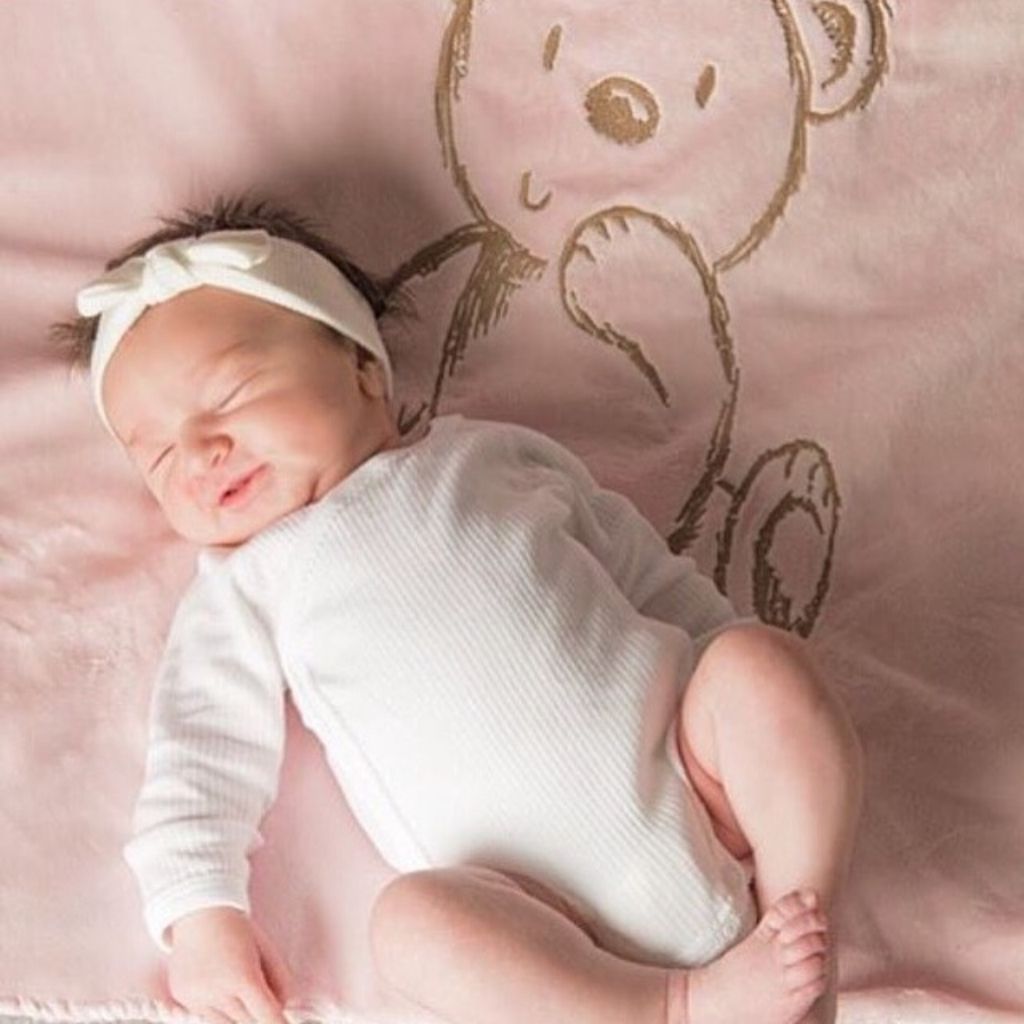 Bear Embroidered Baby Blanket
