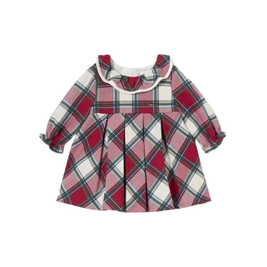 Red Long Sleeve Plaid Dress for Baby