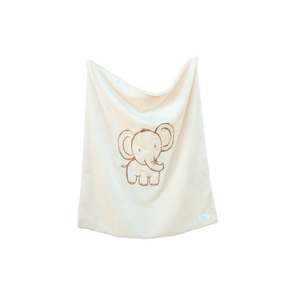 Elephant Embroidered Blanket for Newborn