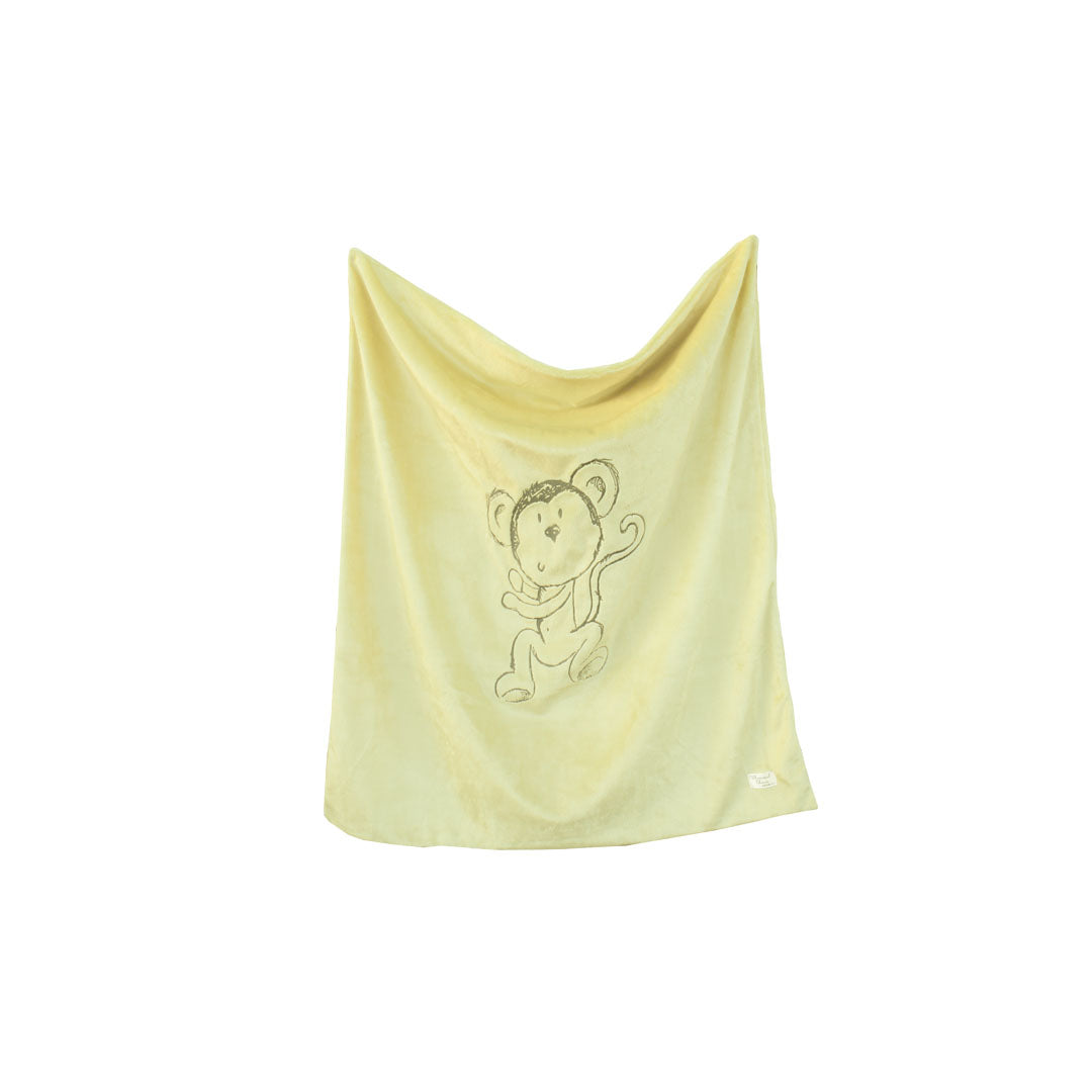Monkey Embroidered Blanket for Newborn